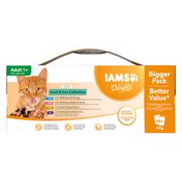 Iams Delights Adult Land & Sea Mix, 48 x 85 g - 36 + 12 zdarma - v želé