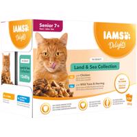 IAMS kapsičky, 48 x 85 g - 36 + 12 zdarma!  - Senior Land & Sea Collection v omáčke