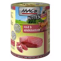 MAC's Cat Kitten 6 x 400 g - kitten (teľacie s kuracími srdiečkami)