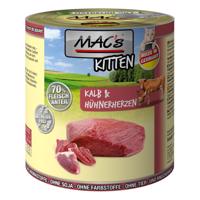 MAC´s Cat 12 x 800 g - Kitten (teľacie s kuracími srdiečkami)