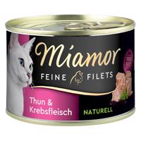 Miamor Feine Filets Naturelle 24 x 156 g - tuniak & krabie mäso