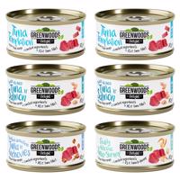 Miešané balenie Greenwoods Delight Tuna 6 x 70 g - mix: 4 druhy