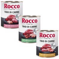 Miešané balenie na skúšku Rocco 6 x 800 g - Trio di Carne Mix: hovädzie/jahňacie/hydinové, hovädzie/kuracie/teľacie, hovädzie/kuracie/zverina