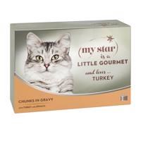 My Star kúsky v omáčke Gourmet konzerva 12 x 85 g - morčacie so špenátom 12 x 85 g