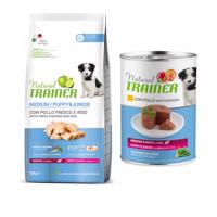 Natural Trainer 12 kg + 400 g konzerva zdarma - Puppy & Junior 12 kg + kuracie 400 g