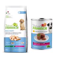 Natural Trainer 12 kg + 400 g konzerva zdarma - Puppy Maxi 12 kg + kuracie 400 g