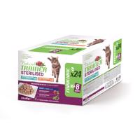 Natural Trainer Adult Sterilised  - 24 x 85 g mix: morčacie a treska