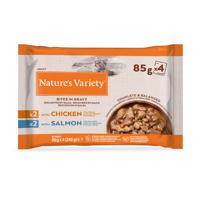 Nature's Variety Bites v omáčke 44 x 85 g - kuracie a losos