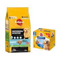 Pedigree Professional Nutrition 12kg + Dentastix Large 56ks - 15% zľava -  Adult s hovädzím mäsom a zeleninou 12 kg + Denta Stix každodenná starostlivosť o zuby 56 ks Large pre veľkých psov (>25 kg)