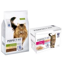 Perfect Fit granuly, 7 kg + 48 x 85 g Mixpack kapsičky - 15 % zľava - Senior 7+ s kuracím 7kg  + +  Mixpack 48 x 85 g