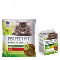 Perfect Fit Natural Vitality 6 x 650 g + kapsičky 6 x 50 g - 15 % zľava - hovädzie a kuracie + 6 x 50 g kuracie a morčacie kapsičky