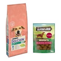 Purina Dog Chow 14 kg + AdVENTuROS Nuggets zdarma - Adult Light Turkey