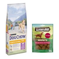 Purina Dog Chow 14 kg + AdVENTuROS Nuggets zdarma - Complet/Classic s jahňacím