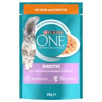 Purina One Sensitive Sensitive s kuracím mäsom a mrkvou 26 x 85 g