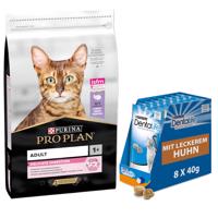 PURINA PRO PLAN, 10 kg + PURINA Dentalife snack  zdarma - Adult Delicate Digestion morčacie + Dentalife snack dobrý na zuby s kuracou príchuťou