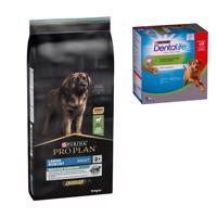 PURINA PRO PLAN granule + Dentalife snacky zdarma - Large Adult Robust Lamb & Rice Sensitive Digestion (12 kg) + 18 tyčiniek