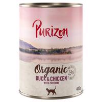 Purizon Organic 6 x 400 g - kačacie a kuracie s cuketou