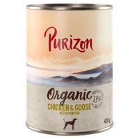 Purizon Organic 6 x 400 g - kuracie a husacie s tekvicou