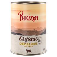 Purizon Organic 6 x 400 g - kuracie a husacie s tekvicou