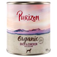 Purizon Organic 6 x 800 g - kačacie a kuracie s cuketou