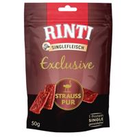 RINTI Single Meat Exclusive Snack - Ekonomické balenie: Pštros čistý 3 x 50 g