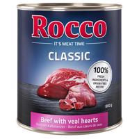 Rocco Classic 6 x 800 g - hovädzie s teľacími srdiečkami