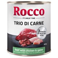 Rocco Classic Trio di Carne - 24 x 800 g - hovädzie, kuracie a divina