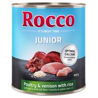 Rocco Junior 6 x 800 g - hydinové so zverinou a ryžou