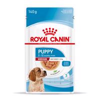 Royal Canin Medium Puppy - ako doplnok: mokré krmivo 20 x 140 g Royal Canin Medium Puppy kapsičky