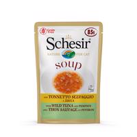 Schesir Cat Soup 12 x 85 g  - divoký tuniak a tekvica