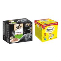 Sheba mističky  48 x 85 g + Dreamies mixbox 12 x 60 g - 15 % zľava -  Selection v omáčke Feine Vielfalt