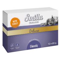 Smilla Deluxe kúsky v omáčke 12 x 85 g - morčacie a špenát