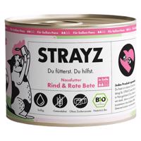 STRAYZ BIO mačka 6 x 200 g - Bio hovädzie mäso a bio červená repa v omáčke