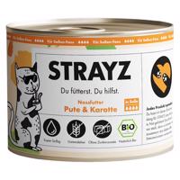 STRAYZ BIO mačka 6 x 200 g - Bio morčacie mäso a bio mrkva v omáčke