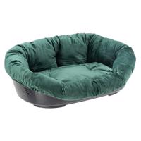 Súprava Ferplast kôš Siesta Deluxe so zeleným zamatovým poťahom Sofà - Veľkosť 10: D 96 x Š 71 x V 32 cm