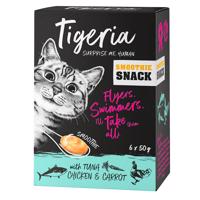 Tigeria Smoothie Snack, 6 x 50 g - 15 % zľava - tuniak s kuracím a mrkvou