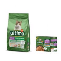 Ultima Cat 10 kg + Sterilized mix II 8 x 85g zdarma! -  Sterilized Urinary Chicken 10 kg + Sterilized mix II (kuracie, hovädzie, tuniak, morské ryby) 8 x 85 g