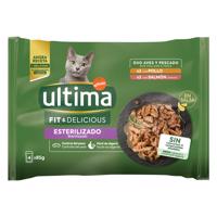 Ultima Cat,  48 x 85 g - 40 + 8 zdarma! - Cat Sterilized kuracie a losos