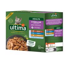 Ultima Sterilized Cat 48 x 85 g - mix II (kuracie, hovädzie, tuniak, morské ryby)