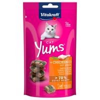 Vitakraft Cat Yums maškrty pre mačky  - výhodné balenie kuracie a mačacia tráva (2 x 40 g)