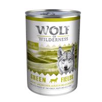 Výhodné balení Wolf of Wilderness Adult 12 x 400 g - Green Fields - jahňacie