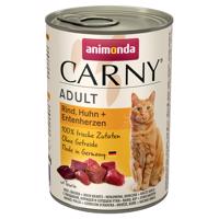 Výhodné balenie Animonda Carny Adult 12 x 400 g - Hovädzie, kura & kačacie srdce