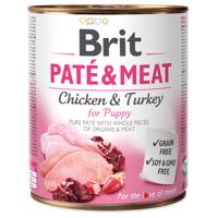 Výhodné balenie Brit Paté & Meat Puppy 12 x 800 g - kura & morka