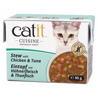 Výhodné balenie Catit Cuisine Stew 24 x 95 g - Kuracie mäso s tuniakom