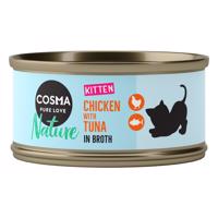 Výhodné balenie Cosma Nature Kitten 24 x 70 g - kura a tuniak