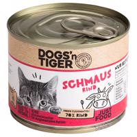 Výhodné balenie Dogs'n Tiger Adult Cat 12 x 200 g - hovädzie