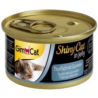 Výhodné balenie GimCat ShinyCat Jelly 12 x 70 g - tuniak & krevety