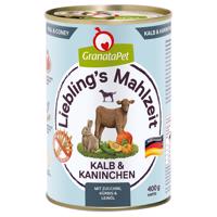 Výhodné balenie Granatapet Liebling's Mahlzeit 24 x 400 g - teľacie a králičie