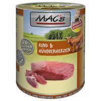 Výhodné balenie MAC´s Cat 24 x 400 g - hovädzie a kuracie srdce