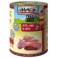 Výhodné balenie MAC´s Cat 24 x 400 g - kitten (morčacie, hovädzie, kačacie)